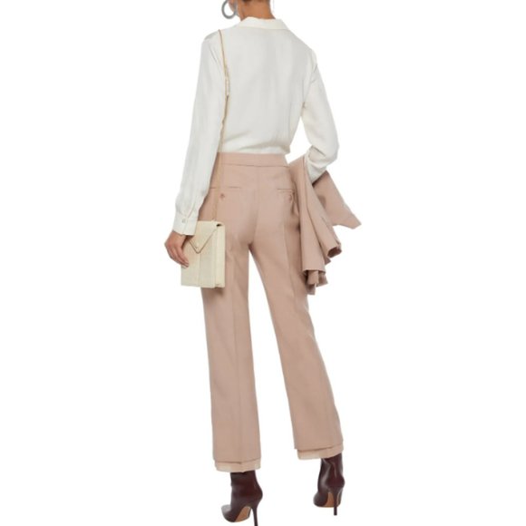 Max Mara Chiffon Trimmed Mohair Silk Blend Trouser